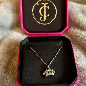 Juicy Couture Silver Crown Pendant Necklace